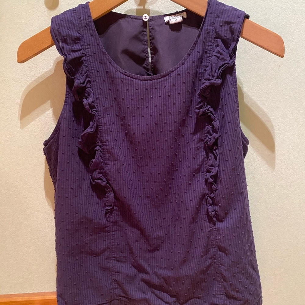 J Crew sleeveless navy blouse